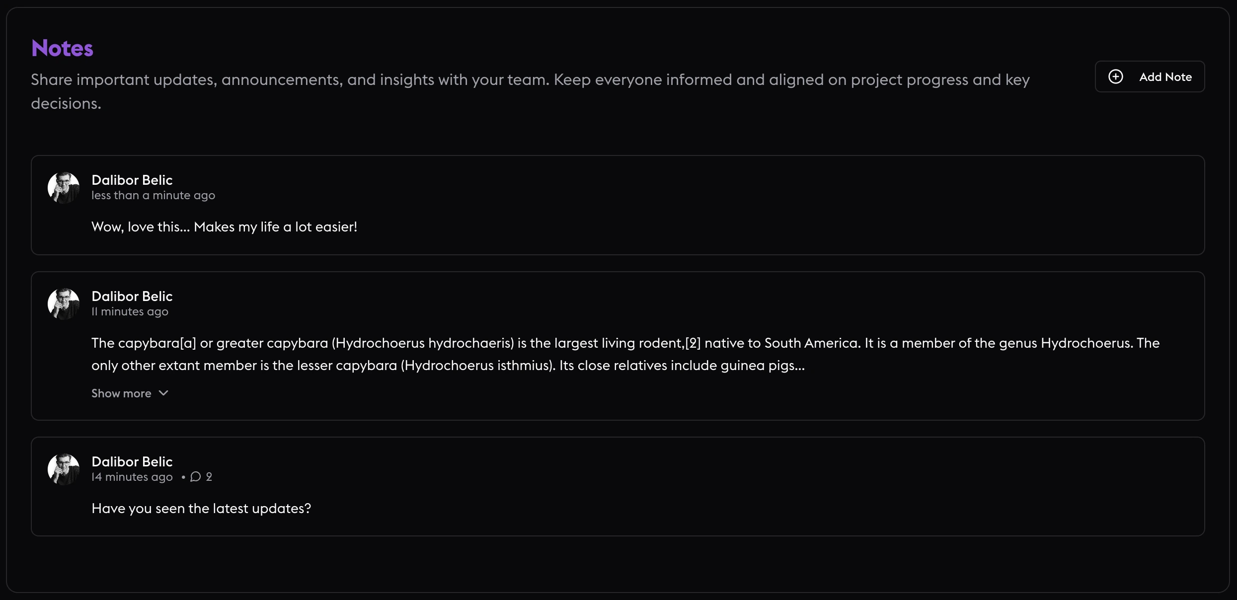 Notes instead of noise